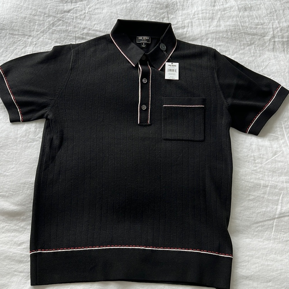 Todd Snyder Black Sweater Polo.
